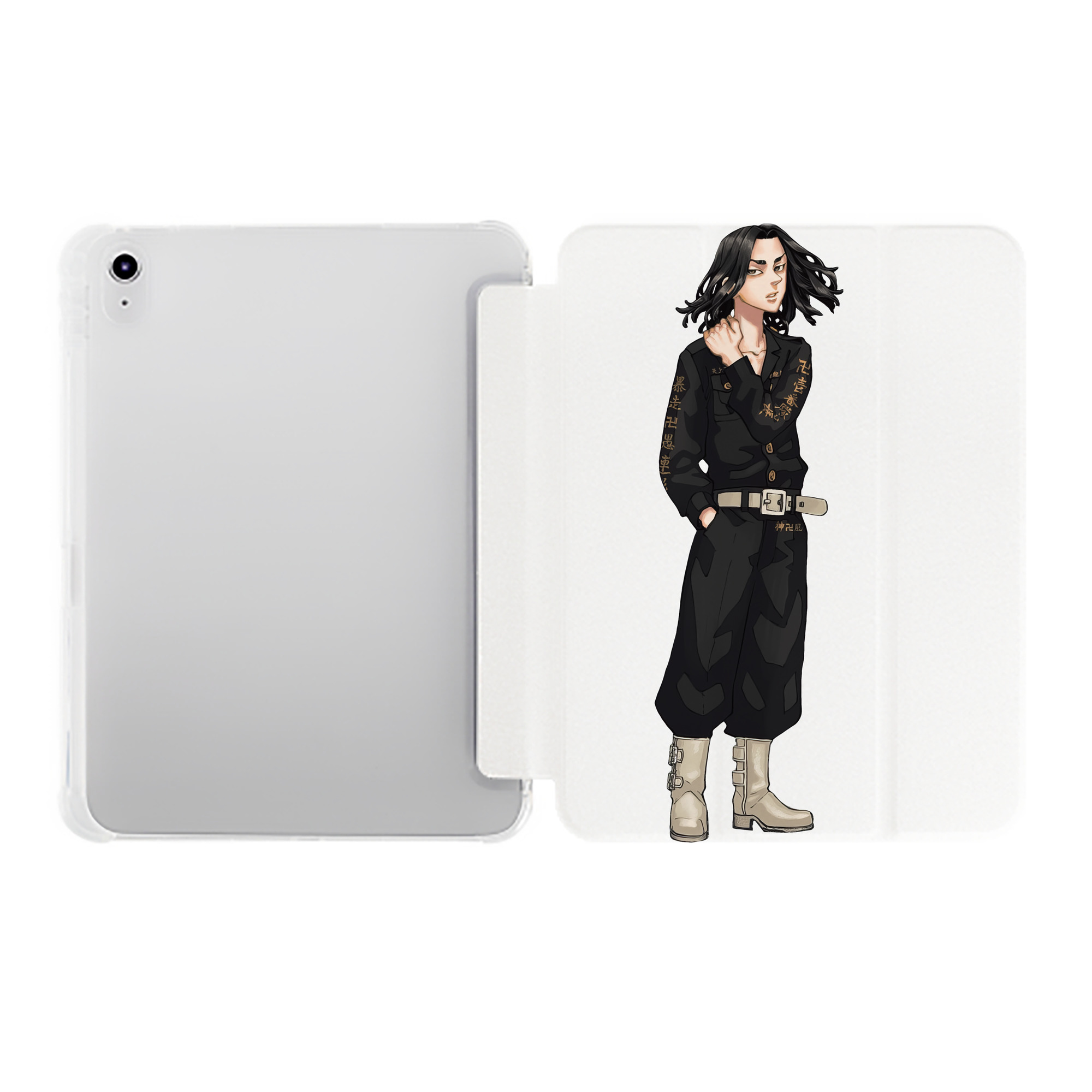 （画像用） 東京リベンジャーズ Tokyo Revengers IPad ケース ペン収納付き 三つ折りスタンド PUレザー×シリコン 対応機種9.5/10.5/10.9インチ